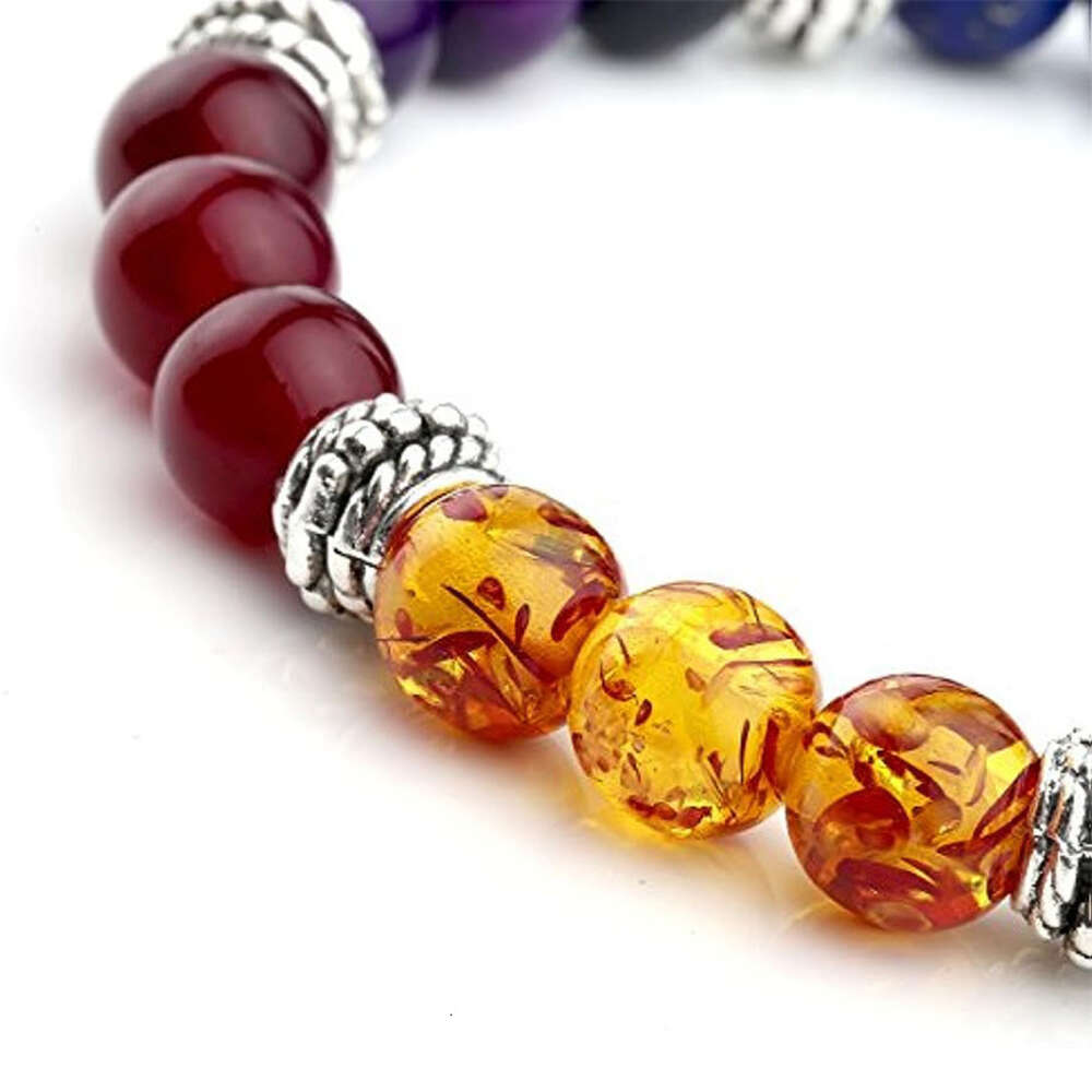 Hot selling natural stone colorful energy yoga bracelet 8mm bracelet volcanic stone bracelet