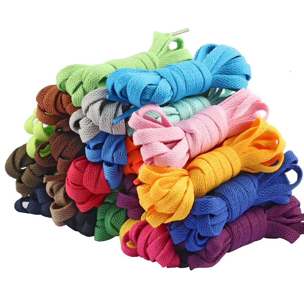 Shoe Parts Accessories 1 pair of flat shoes 60180cm for sports 8mm fabric shoelaces colored boots classic soft 231121