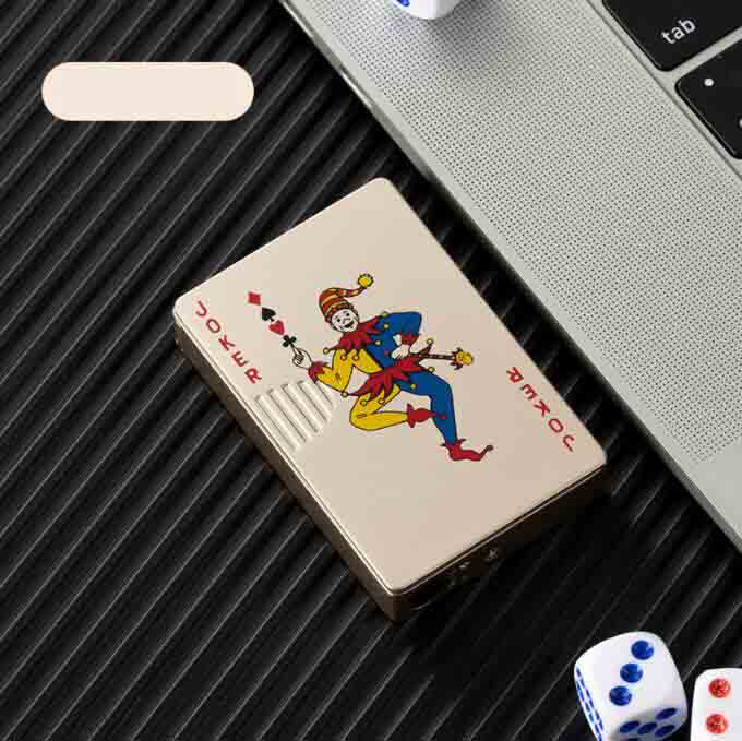 Latest Jet Torch Flame Poker Metal Windproof Playing Card Novel Gas Butane Lighter Funny Toy Smoking Tool Accessories W260202