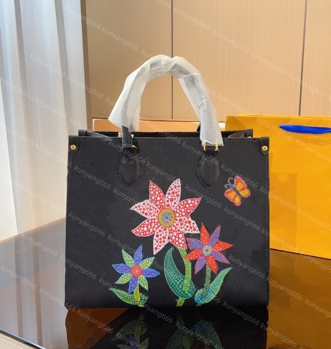 Designers Tote Bag YK Totes Graphic Embossed Flowers PUMPKINS Women Handbags Big Capacity Ladies Shopping Bags