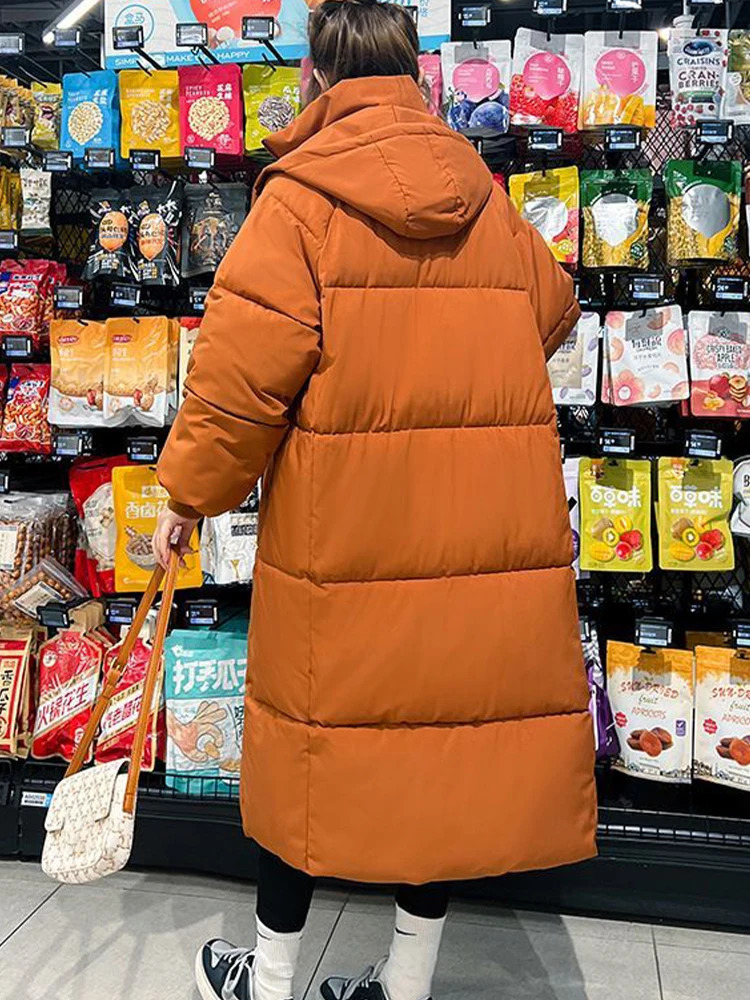 Women's Down Parkas Padded Jacket Women Korean Fashion Long Female Winter Thicken Warm Hooded Coats Lady Oversized Loose Quilted 231120