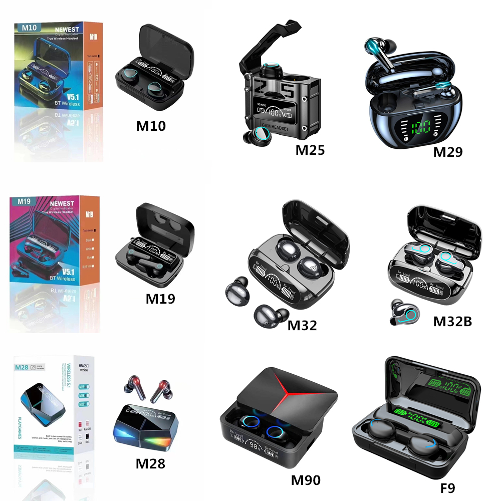 F9 M10 M19 M25 M28 M29 M32 TWS Wireless Headphones LED Digital Display Bluetooth Earphones Touch Control Noise Cancelling Sport Headset Stereo Earbuds, Black
F9 M10 M19 M25 M28 M29 M32 TWS Wireless Headphones LED Digital Display Bluetooth Earphones Touch Control Noise Cancelling Sport Headset Stereo Earbuds, Black