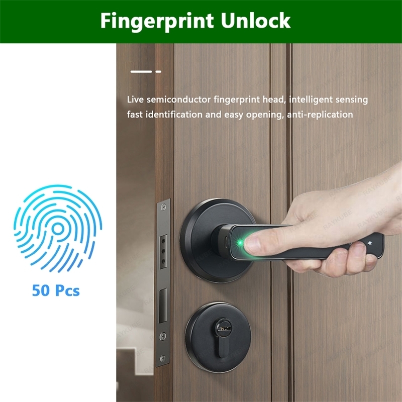 Smart RAYKUBE M3 Tuya BLE Digital Fingerprint Door Electronic with 60 70mm Keys Smartlife Tuya APP Remote Unlock 231117