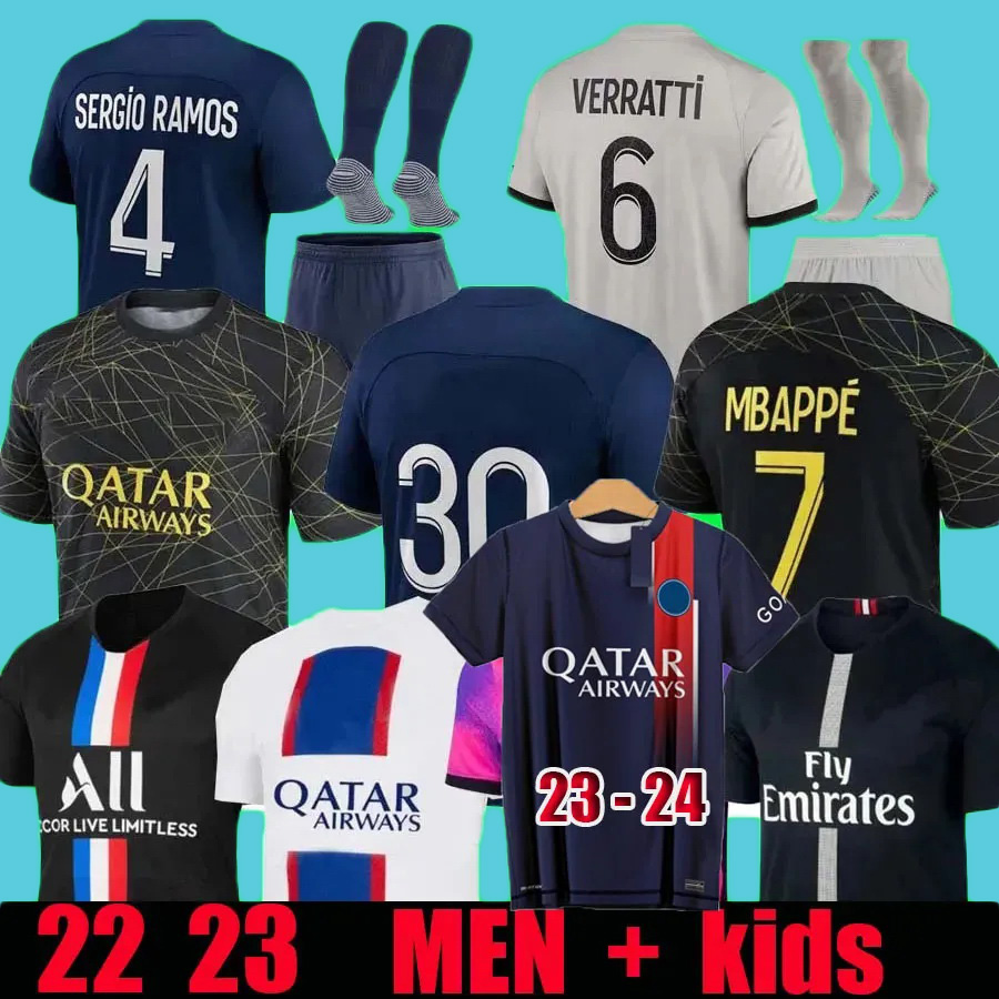 23 24 Psgs Mbappe Hakimi #30 Soccer Jersey Sergio Ramos Maillots De Football Marquinhos Verratti Men Kids Kit Shirt Uniforms Maillot, Home
23 24 Psgs Mbappe Hakimi #30 Soccer Jersey Sergio Ramos Maillots De Football Marquinhos Verratti Men Kids Kit Shirt Uniforms Maillot, Home