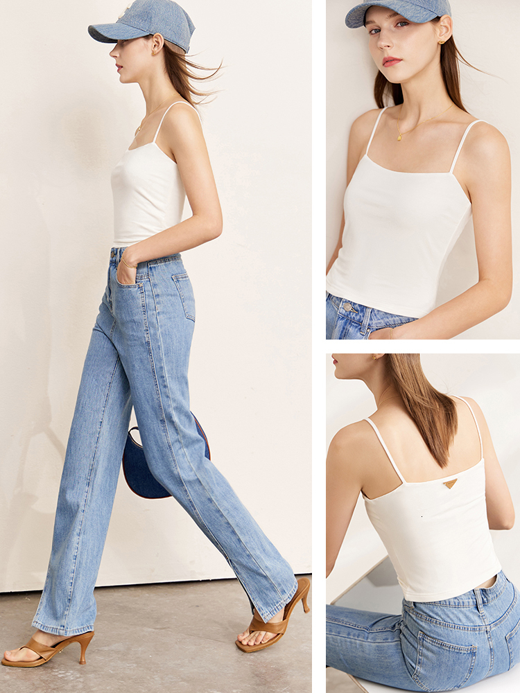 Camisoles Tanks AMII Minimalism Camisole for Women Spring Fashion Solid Color All-match Slim Korean Casual Tank Top 12270222 230421