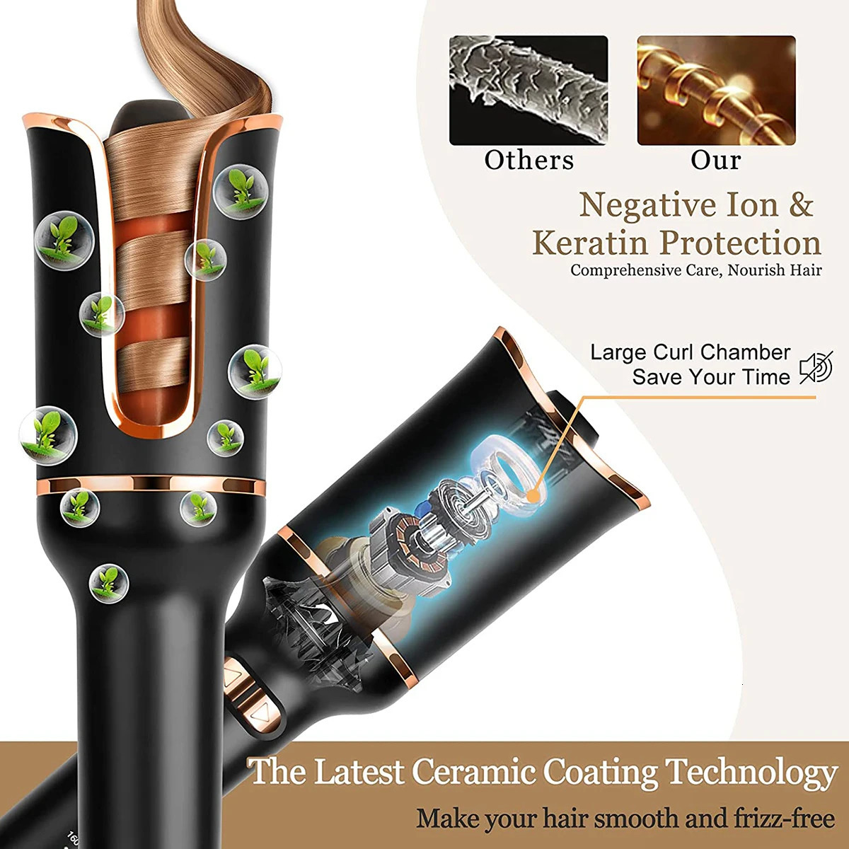 Curling Irons Multi-Automatic Hair Curler Hair Curling Iron LCD Ceramic Rotating Hair Waver Magic Curling Wand Irons Hair Styling Tools 231120