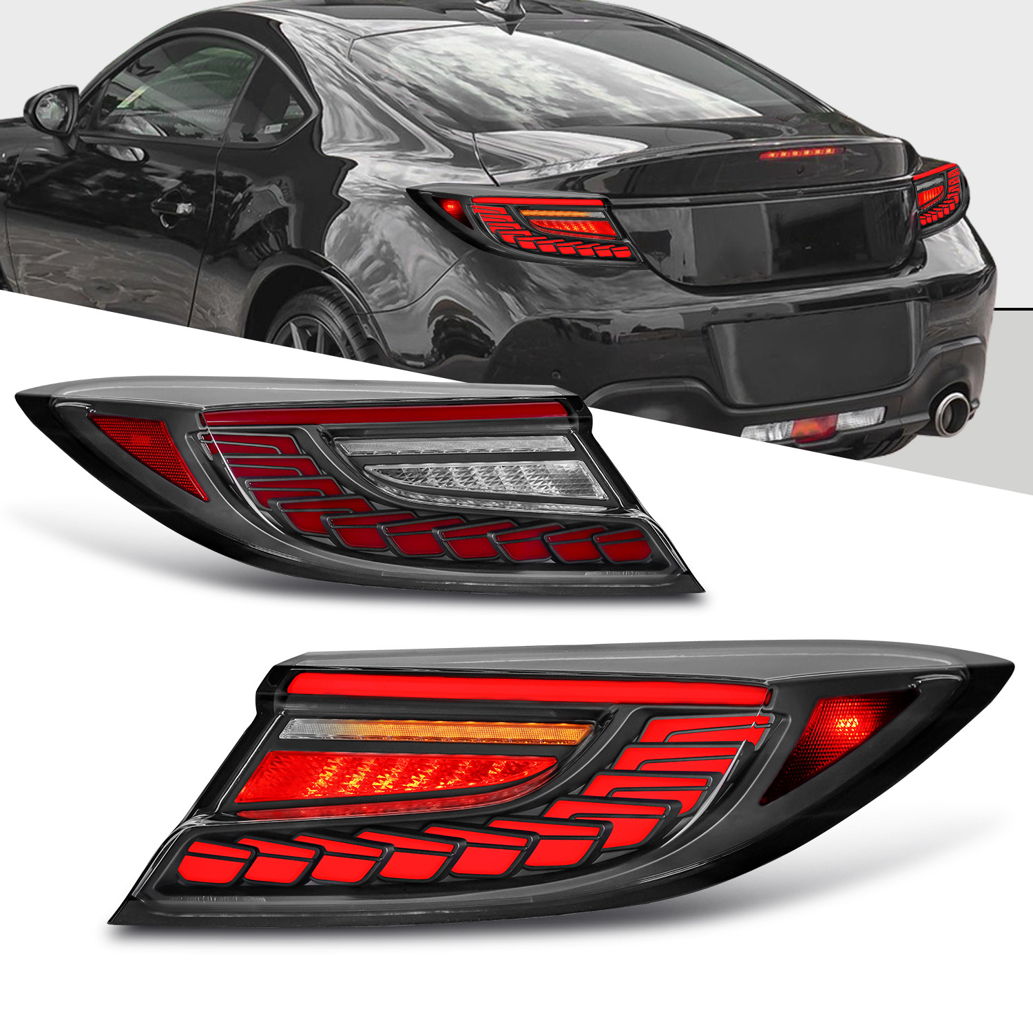 Car Tuning Tail Lights For Subaru BRZ LED Taillight 20 21-2023 Toyota GR86 Brake Reverse Dragon Scale Style Lights