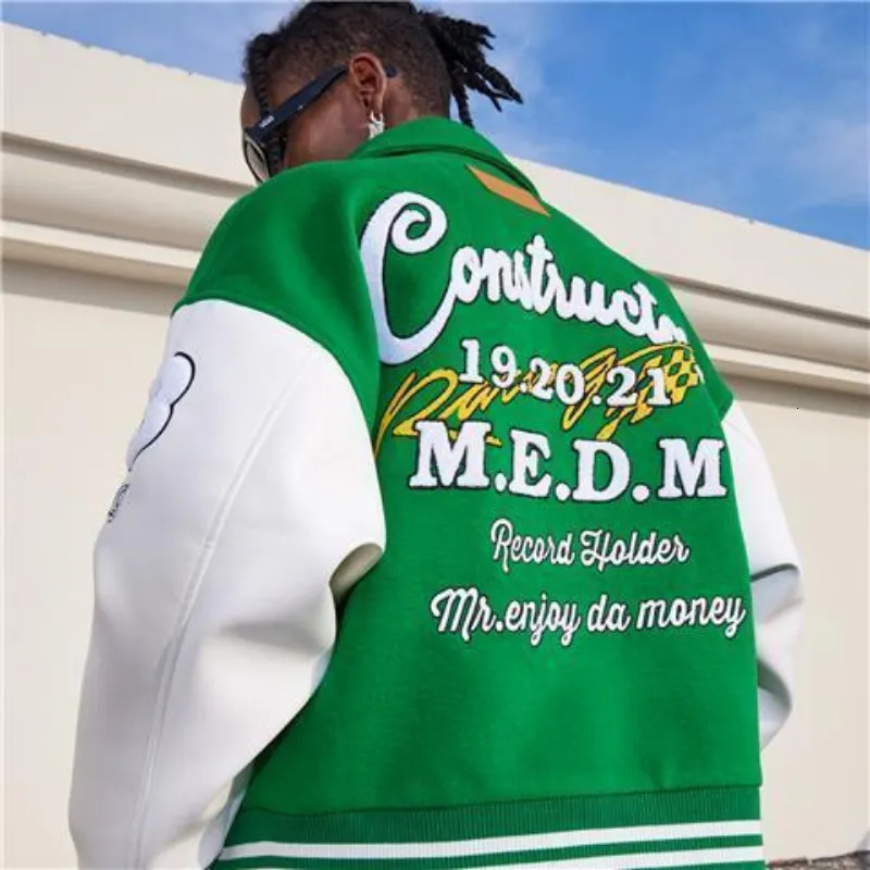Mens Jackets American Retro Letter Embroidered Coat Men Y2K Street Hip Hop Trend Baseball Uniform Couple Casual Loose Jacket 231120