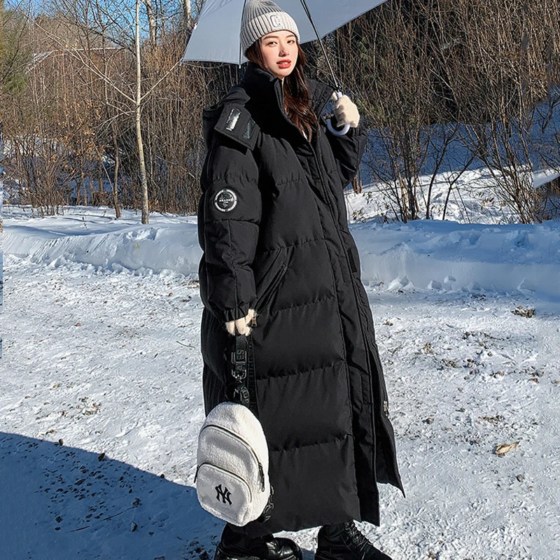 Women's Down Parkas Fashion Hooded Thicken Warm Padded Coat Winter Zip Up Patchwork Long Ladies Casual Pocket Cotton Jackets 231120