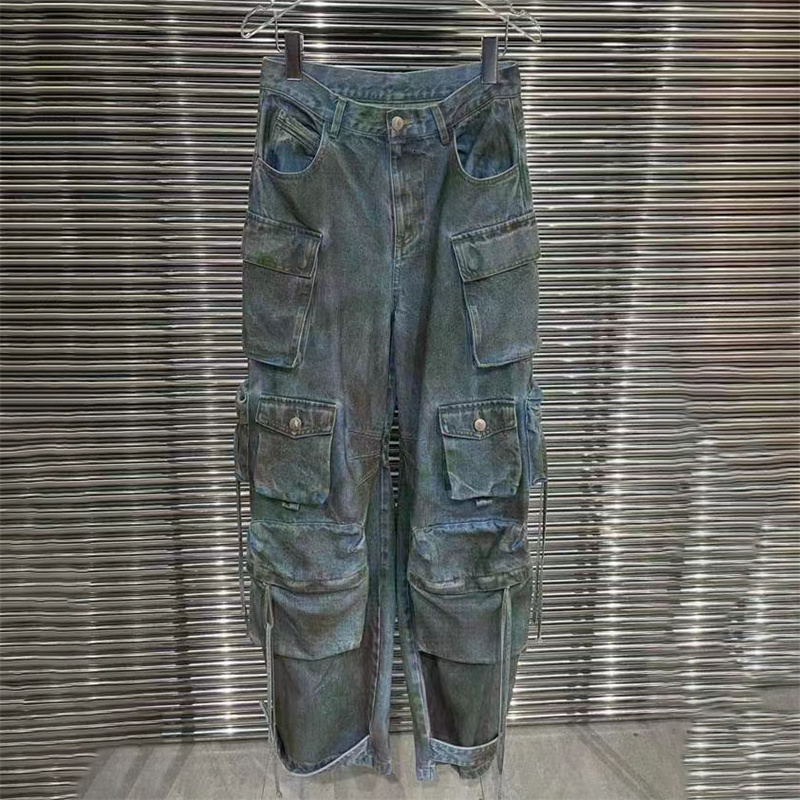 Women's Jeans Spring in Women's Jeans Washed Process Korean Fashion Worn-out Cargo Pants Big Name Cotton Straight Trousers y2k Clothes 23042
