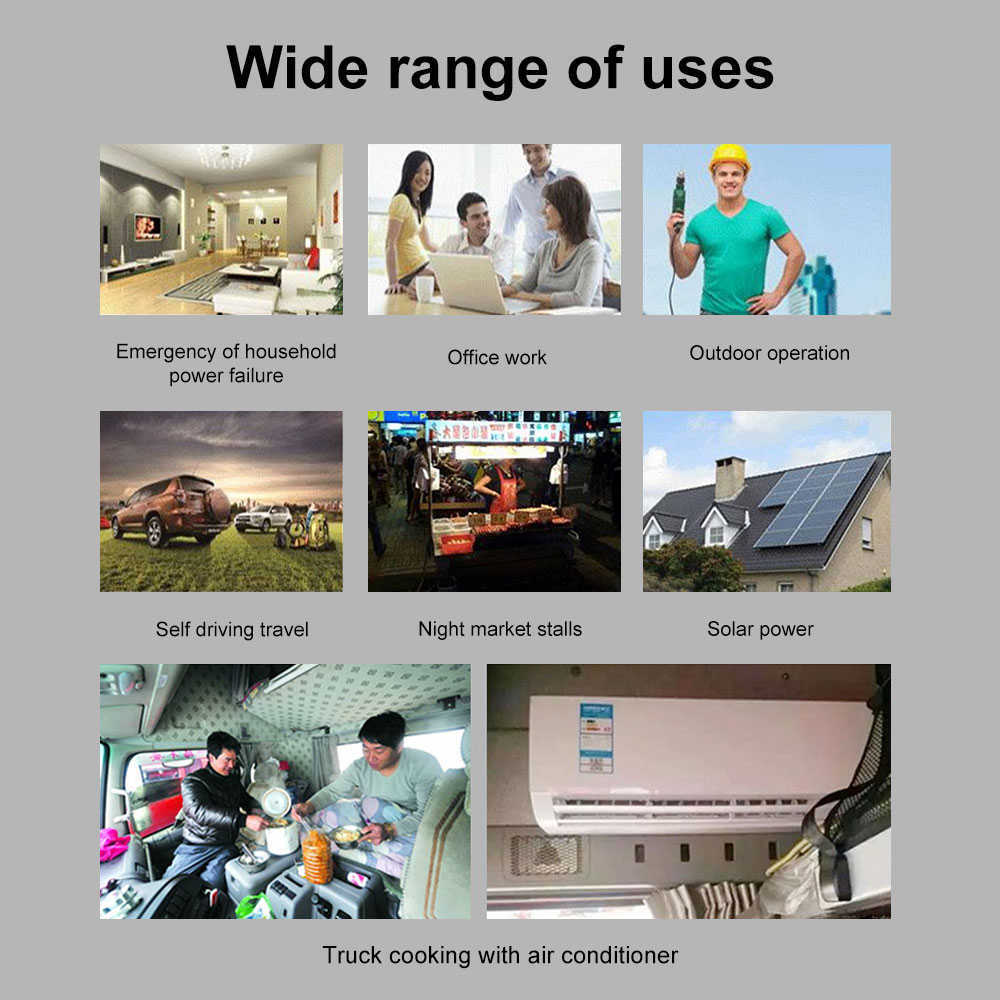 Car Pure Sine Wave Inverter Power DC12V To AC220V Vehicle Outdoor Socket Converter 1600W/2000W Inverter Charger