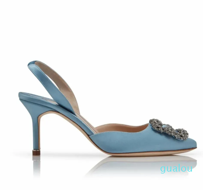 Designer shoes sandal slipper Lutara Flat slip-on mules featuring pointed toe crystal embellished front strap and stiletto slide sandals 35-42