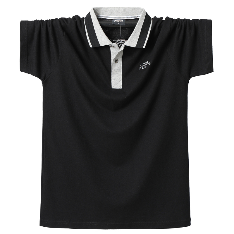 Men's Polos Men Polo Shirt Mens Stripe Polo Shirts Summer Casual Cotton Short Sleeves Shirt Homme 5XL Plus Size Business Work Men Tops Tees 23042