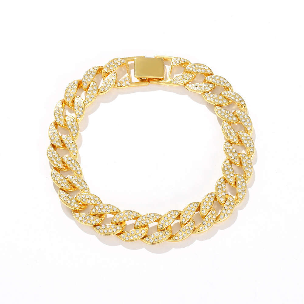 Cuban crystal bracelet trendy hip-hop full diamond jewelry 18K bracelet 18-25cm bracelet