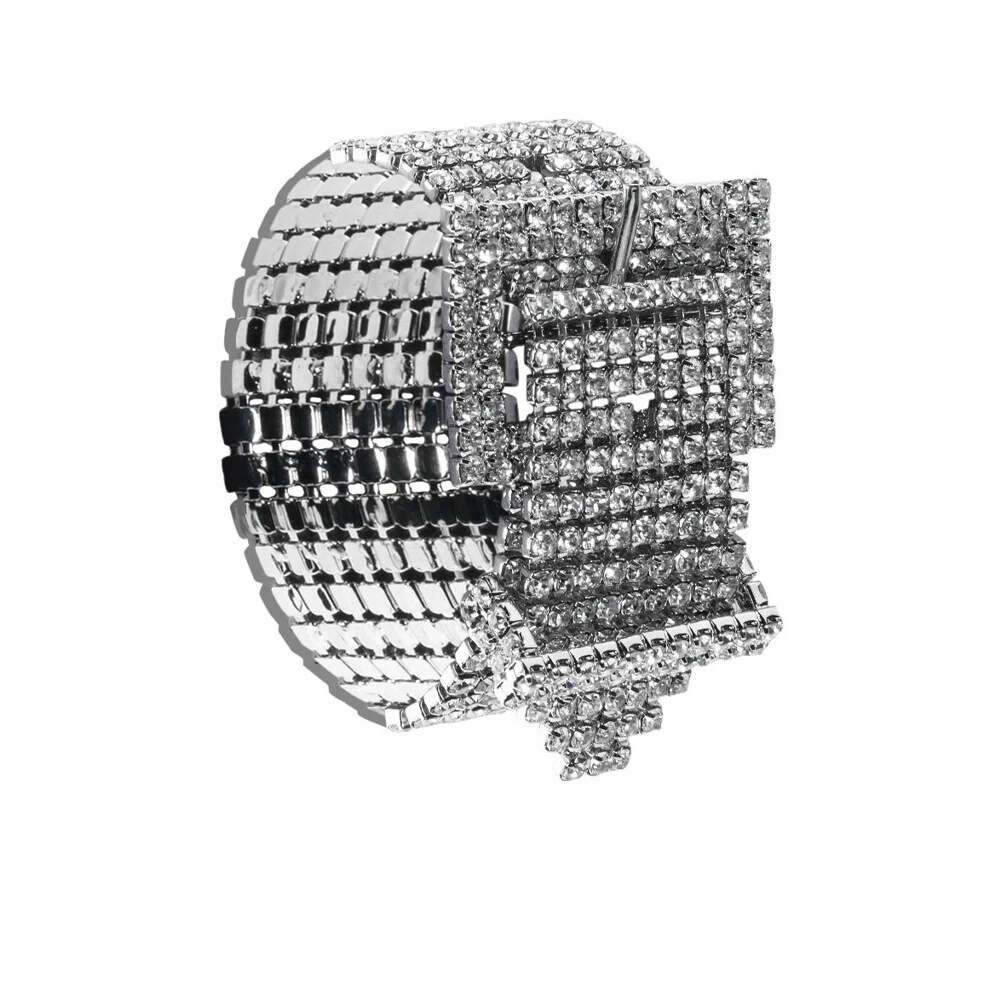 Fashion Rhinestone Belt Buckle Bracelet Multi row Hip Hop Full Diamond Bracelet Women's Hot Selling Handpiece Bracelet