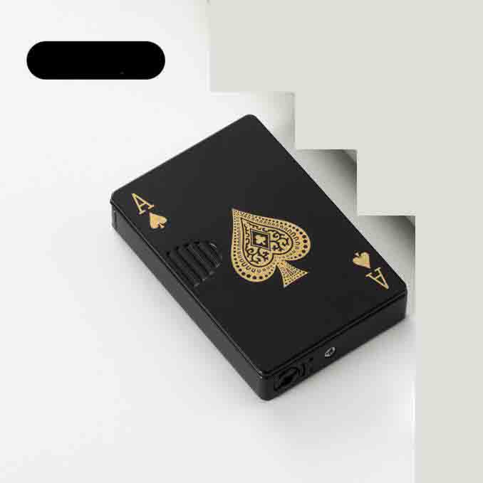 Latest Jet Torch Flame Poker Metal Windproof Playing Card Novel Gas Butane Lighter Funny Toy Smoking Tool Accessories W260202