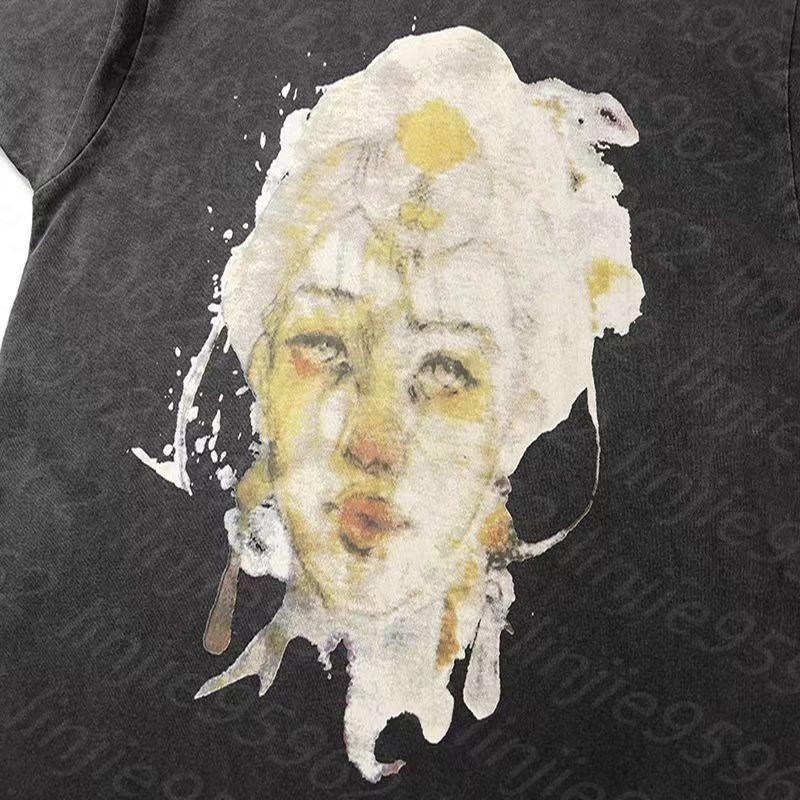Men T-shirt Unisex Gall Dep Cotton Fashion Designer Casual Washed Lettered Slogan Portrait Printed Round Neck Short Sleeve Same Backing, Figure color 2
Men T-shirt Unisex Gall Dep Cotton Fashion Designer Casual Washed Lettered Slogan Portrait Printed Round Neck Short Sleeve Same Backing, Figure color 2