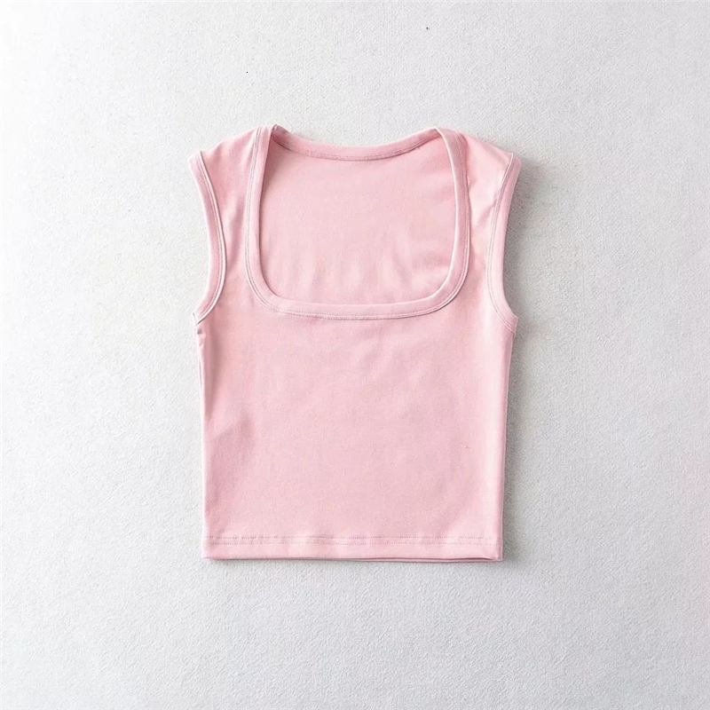 Womens TShirt LUNDUNSHIJIA Fashion Square Neck Sleeveless Summer Crop Tops Women Casual Basic T Shirt Off Shoulder Cami Sexy Tank Top 230420