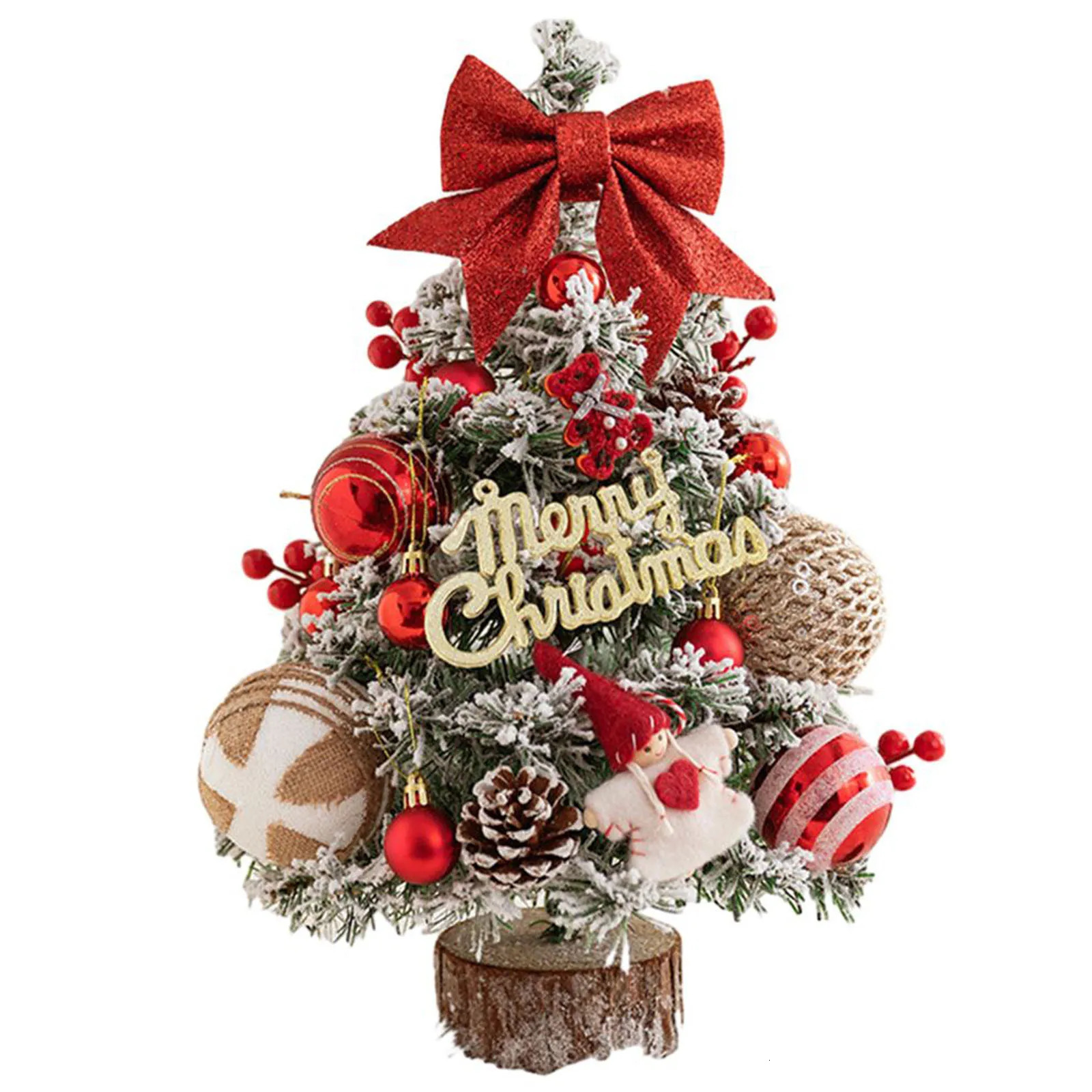 Christmas Decorations 45CM Desktop Xmas Tree Santa Claus DIY Christmas Decoration LED Light Christmas Ornaments Navidad Years 231120