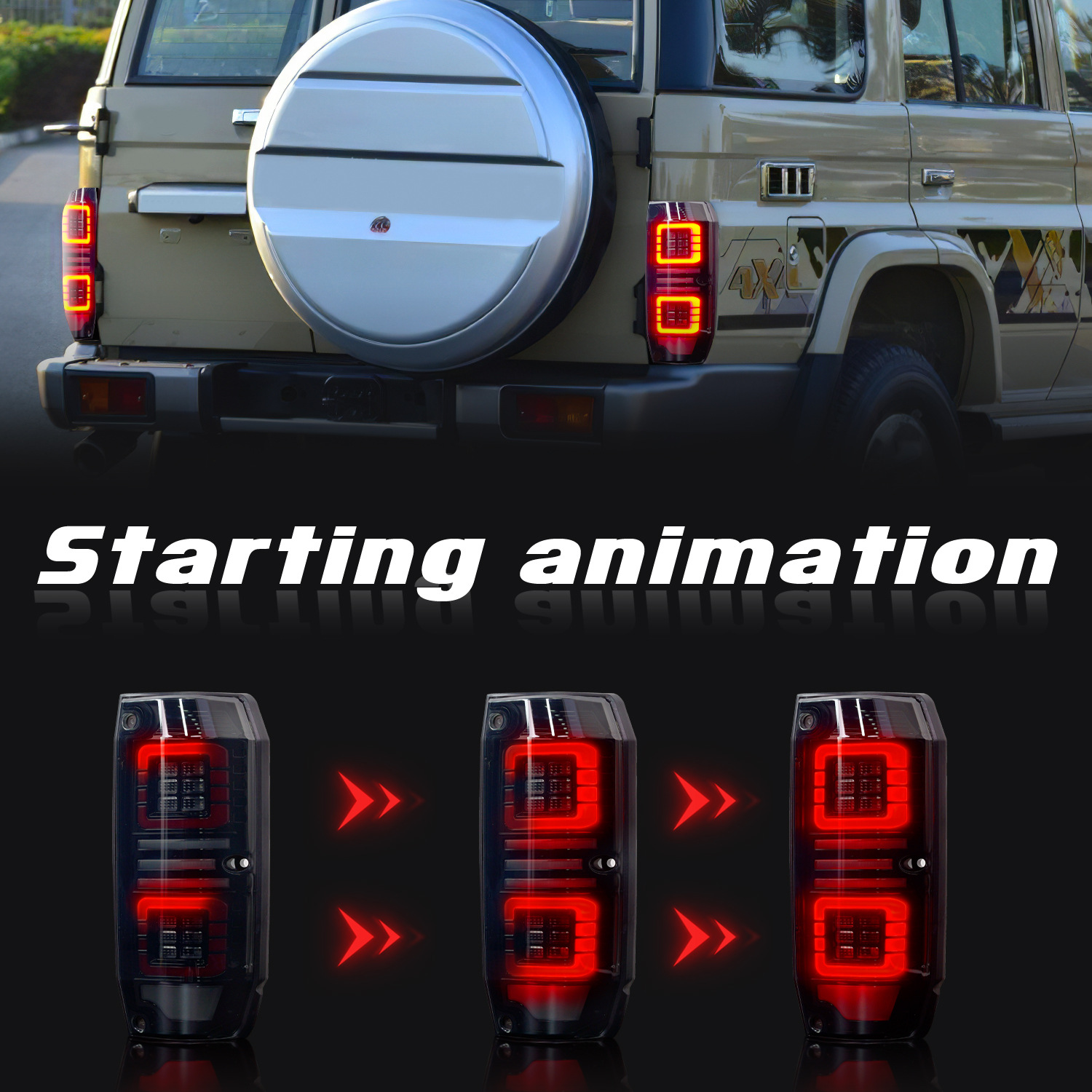 Car Tail Lights Assembly For Toyota Land Cruiser FC 1984-2021 LED DRL Parking Lights LED Brake Reverse Taillight