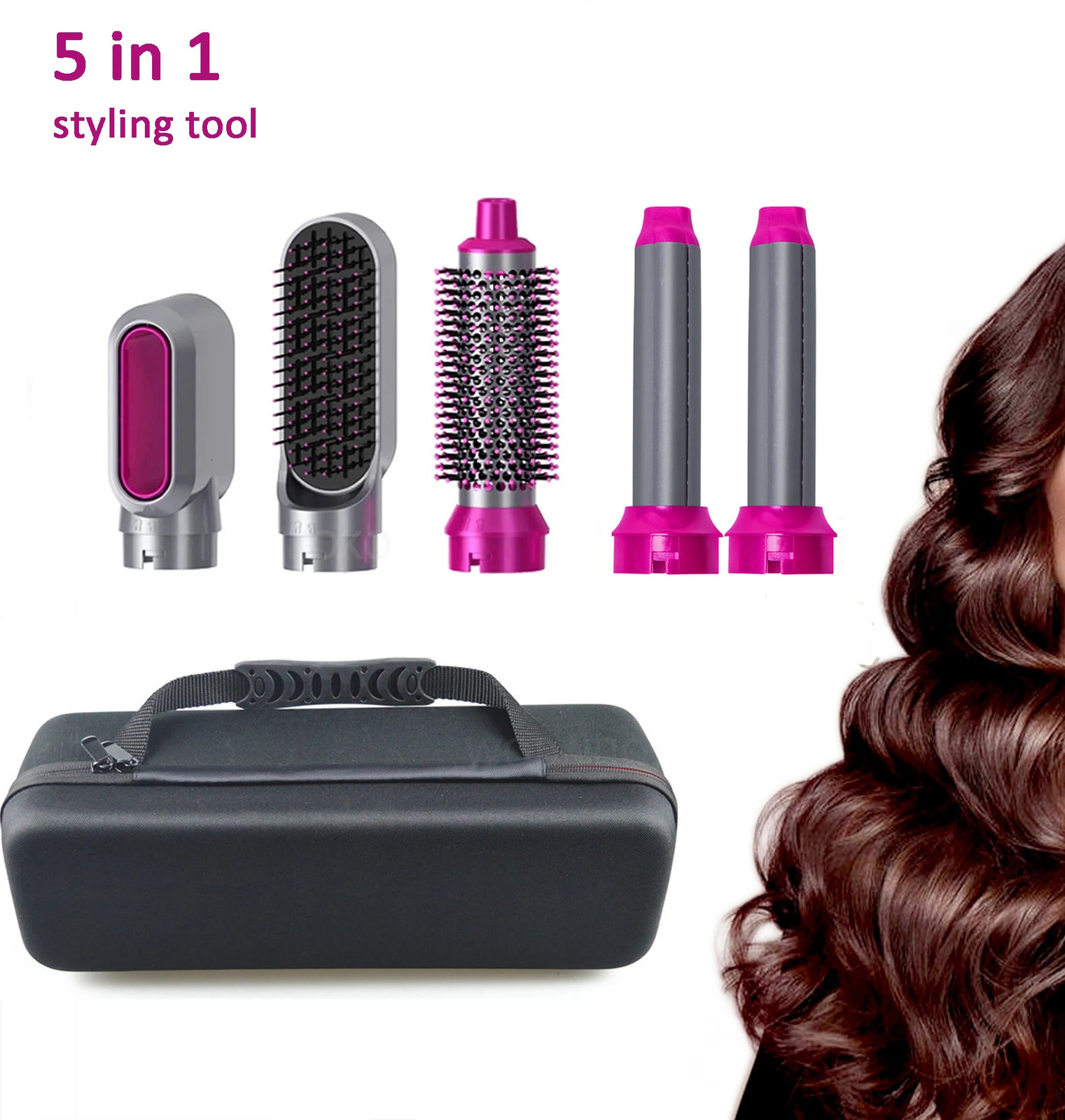 Curling Irons 5 In 1 Electric Blow Dryer Comb Hair Dryer Brush Hair Curling Detachable Brush Kit Straight Hair Brush Hair Curler Curling Iron 231120