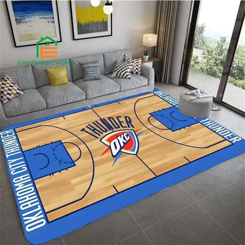 Carpet Carpets Basketball Court Pattern Rug for Bedroom Living Room Carpet for Kitchen Floor Mats Home Decor Non-Slip Floor Pad Rug 15 Sizes R230918 w