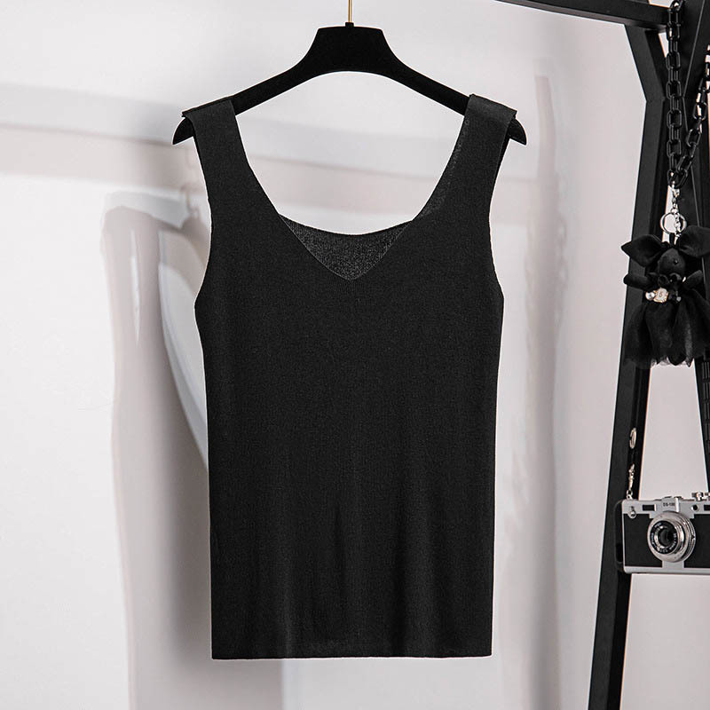 Camisoles Tanks 160Kg Plus Size Women's Summer Knitted Camisole Bust 150-160cm 6XL 7XL 8XL 9XL 10XL Loose Sleeveless Vest Base Thin Shirt 230421