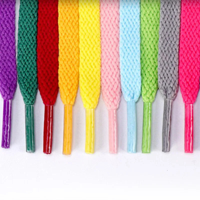 Shoe Parts Accessories 1 pair of flat shoes 60180cm for sports 8mm fabric shoelaces colored boots classic soft 231121