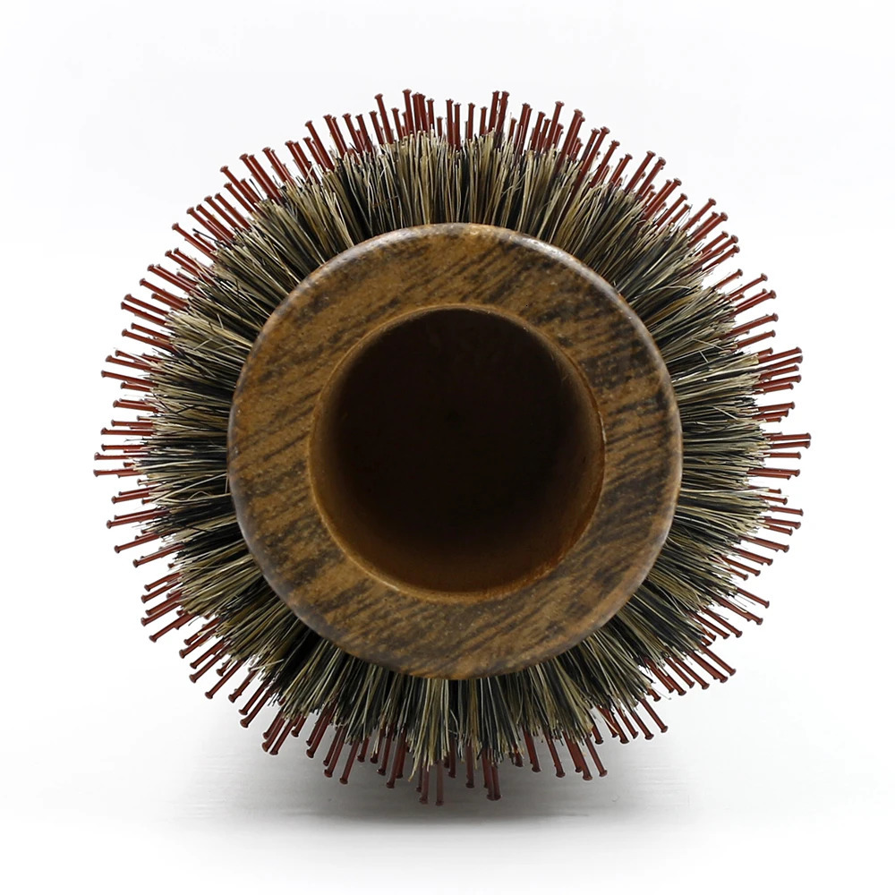 Hair Brushes Professional Barber Hair Wood Round Brush Nylon And Boar Bristle Hairbrush For Salon Hairdressing Stylist Tools Women Hair Comb 231121