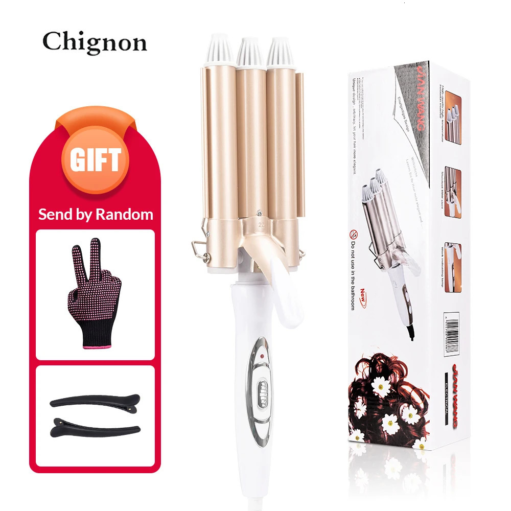 Curling Irons Professional Curling Iron Ceramic Triple Barrel Hair Styler Hair Lectric Curlers Electric Irons Curling Hair Waver Styling Tools 231120