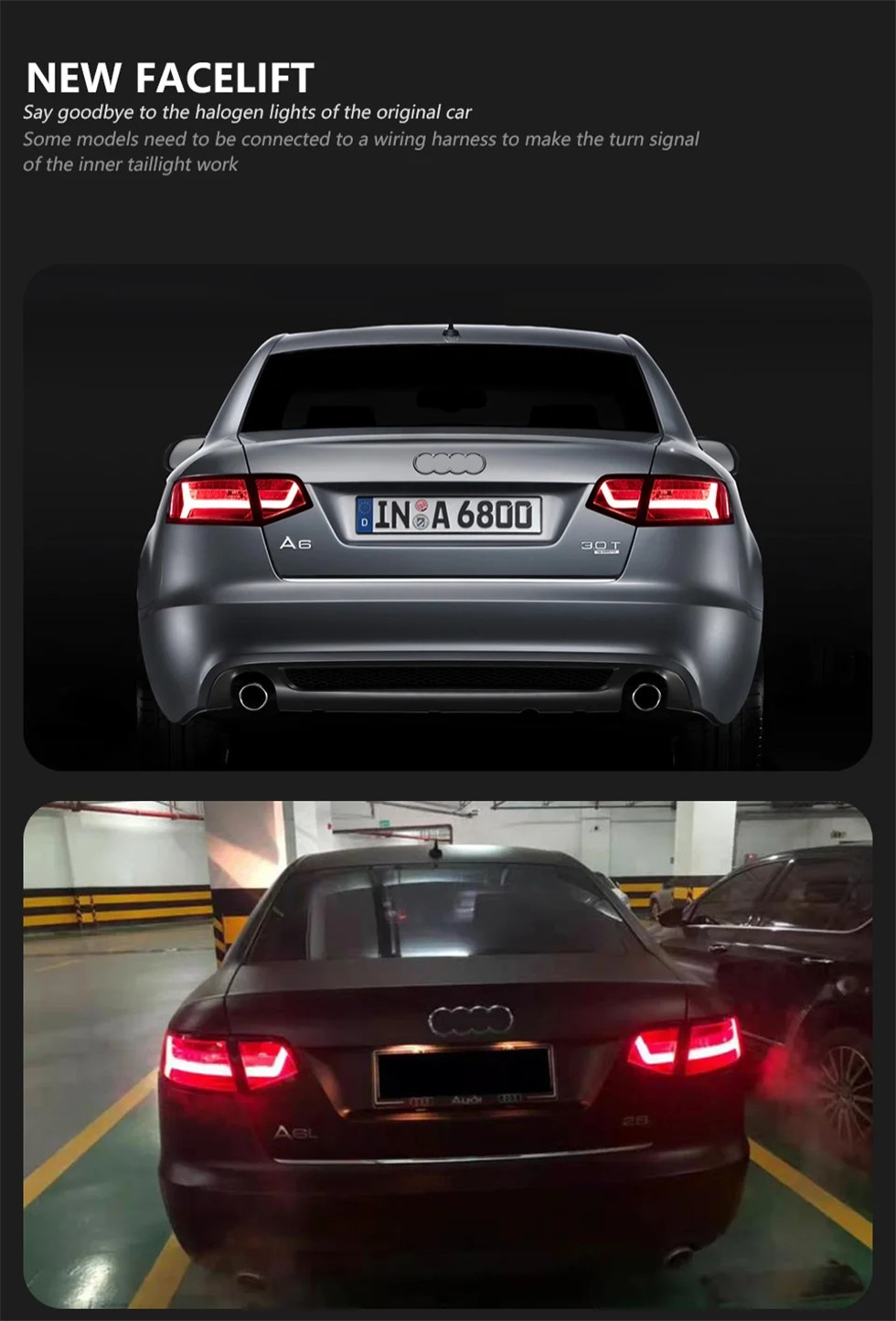 Car Modified Taillight For AUDI A6 C6 2008-2012 C7 Styling LED Running Lights Sequential Signal Rear Brake Taillights