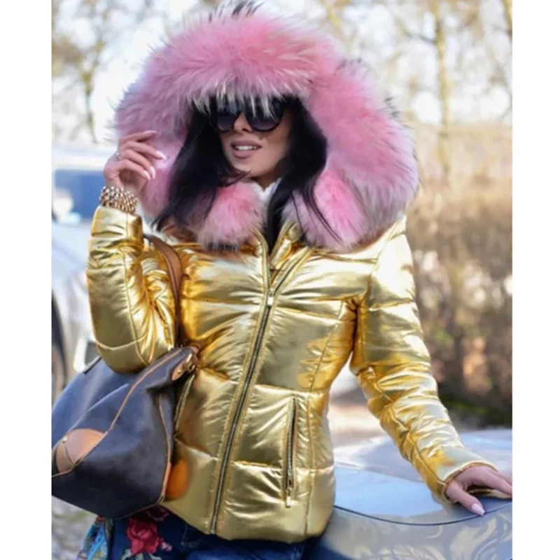 Women's Down Parkas 2023 Hood Solid Color Fur Hooded Jacket Autumn Winter CottonPadded Short Parka Coat Fashion Casual 231120