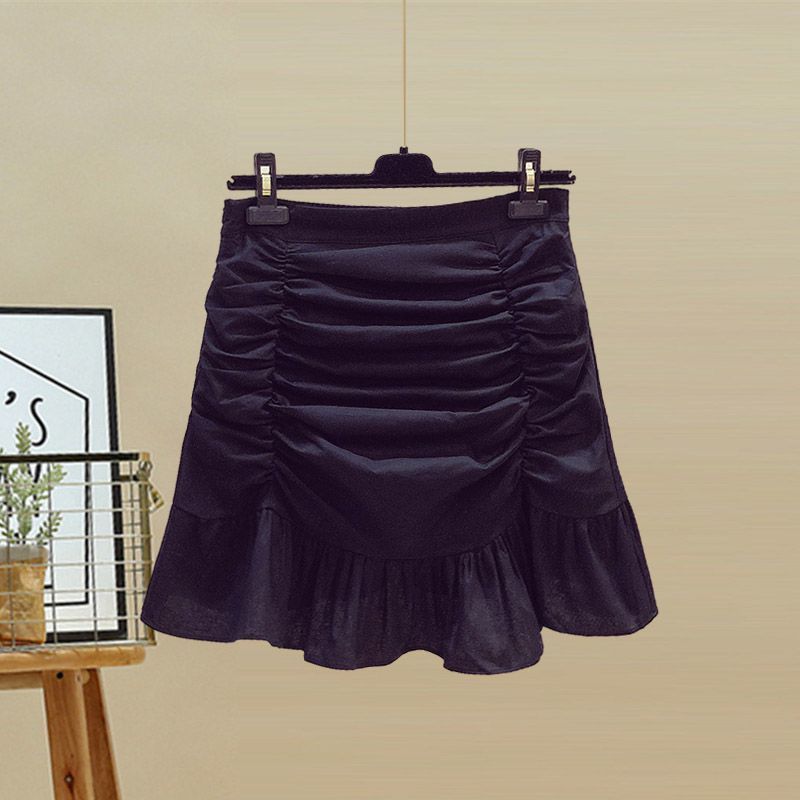 Skirts Large Size Women's Summer Suit 2023 Shirt Slim High Waist Fishtail Hip Skirt Top Twopiece Set 230420