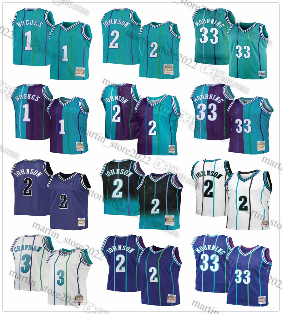 Mitchell & Ness Basketball Muggsy Bogues 1 Jerseys Larry Johnson 2 Alonzo Mourning 33 Dell Curry 30 Rex Chapman 3 Baron Davis Retro Men Women Youth, Purple 
Mitchell & Ness Basketball Muggsy Bogues 1 Jerseys Larry Johnson 2 Alonzo Mourning 33 Dell Curry 30 Rex Chapman 3 Baron Davis Retro Men Women Youth, Purple