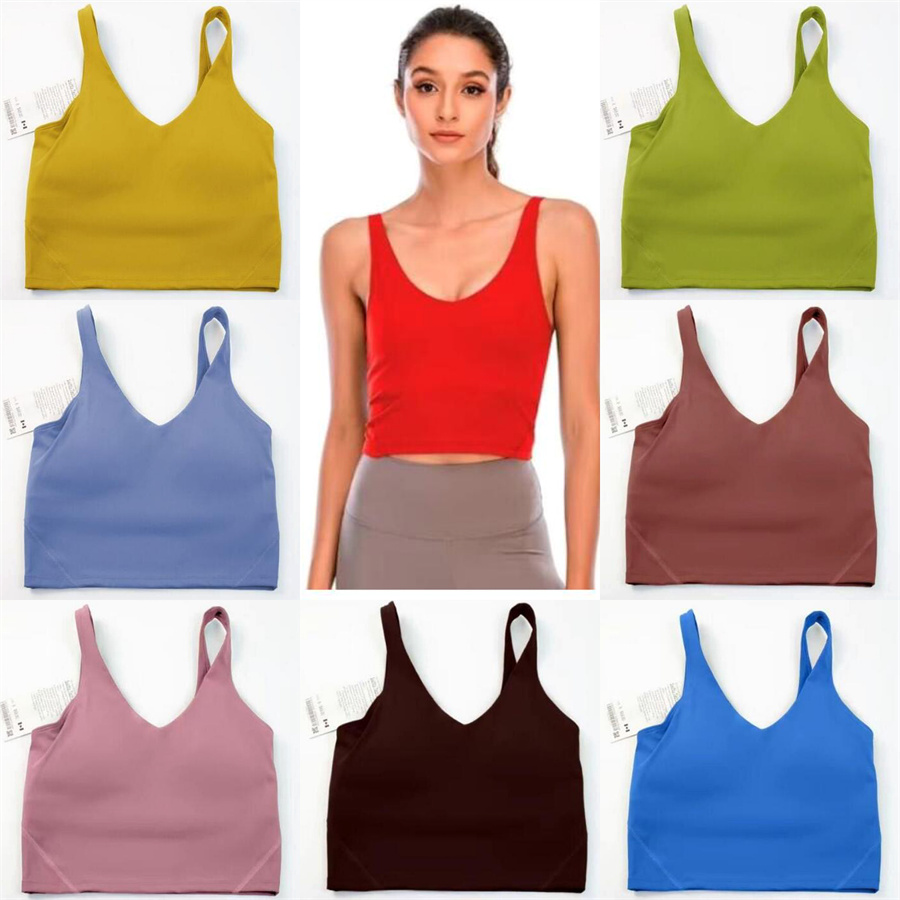Free Shipping Women's Yoga Bra Summer U-shaped No Steel Ring Built-in Chest Pad Sports Bra for Women Gym Sleeveless Fitness Yoga Fashion Tank Top Bras