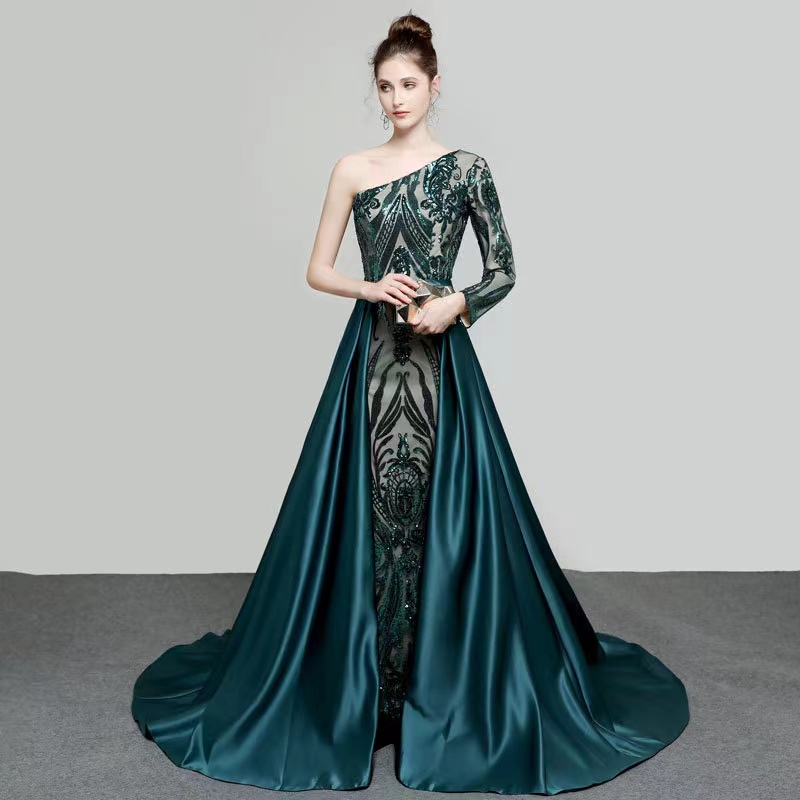2023 Prom Dresses Emerald Green Detachable tail Mermaid One Shoulder sexy Sequins Party Dresses Ruffles Glitter Celebrity Custom Made plus size Evening Gowns, Same as picture
2023 Prom Dresses Emerald Green Detachable tail Mermaid One Shoulder sexy Sequins Party Dresses Ruffles Glitter Celebrity Custom Made plus size Evening Gowns, Same as picture