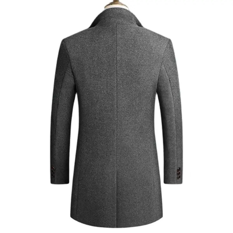 Mens Wool Blends Autumn Winter Long Overcoat Men Fashion Slim Fit Coats Solid Business Causal Windbreaker Jackets 231120