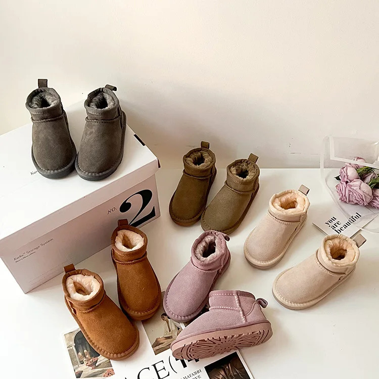 Boots Kids Stinger Micro Boot Ultra Mini Classic Boot Grey Suede Sheepskin Short Plush Keep Warm Uggy Snow Boots 231121