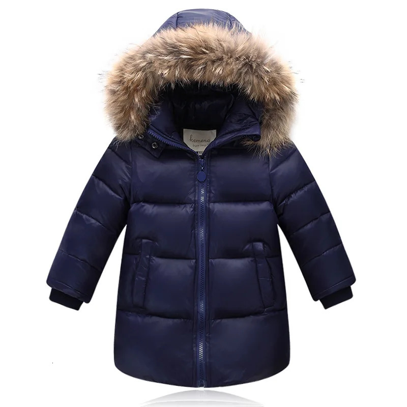 Jackets Nature Fur winter down jacket for boys coats girl clothes children's clothing thicken outerwear parka kids 80-160cm 231120