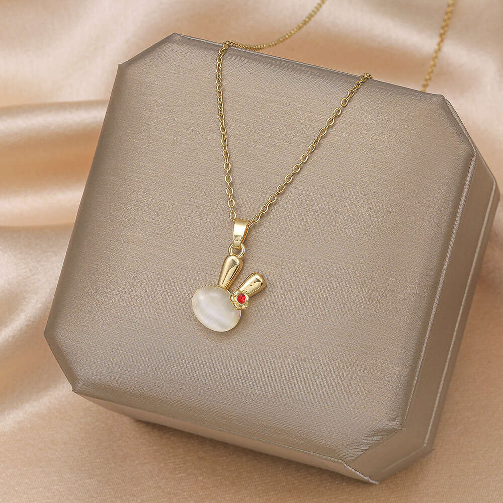 stainless steel clover necklace gold dia butterfly fashion star moon pendant women's clavicle chain jewelry
