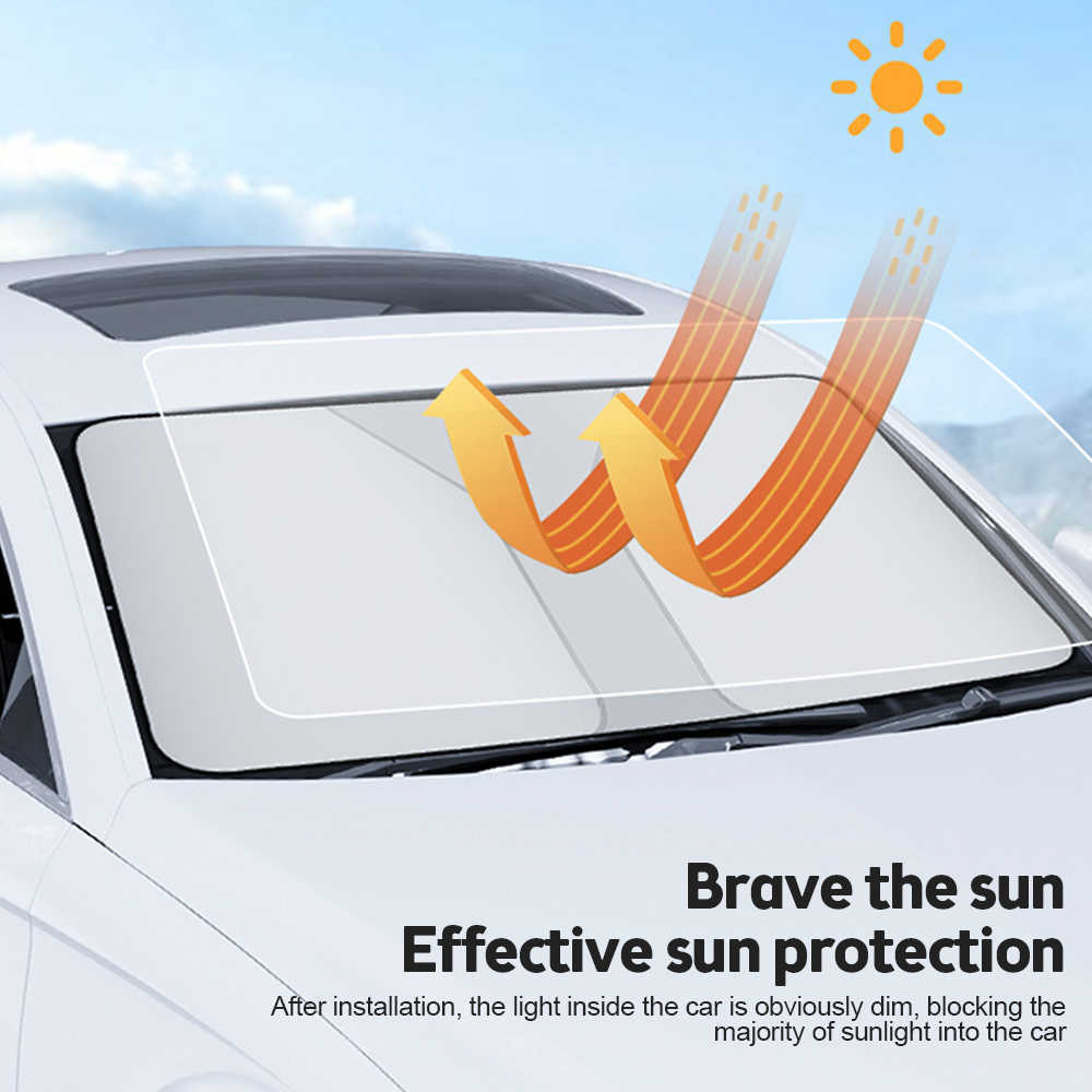 Car Windshield Sun Shade Covers Visors Windshield Cover UV Protection Sun For Tesla Model 3 Y Accessories Automotive Interior