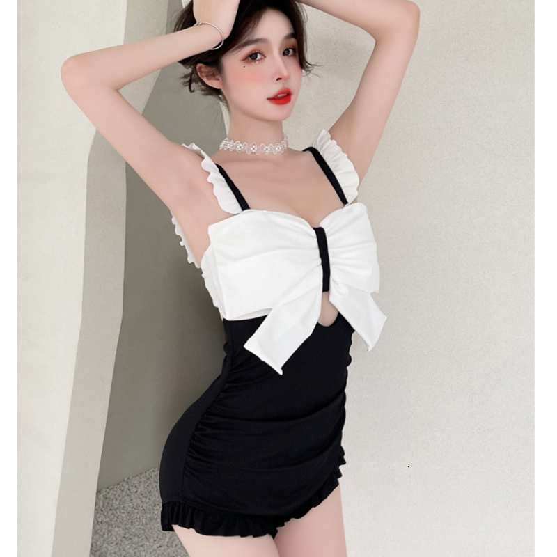 Women's Swimwear Swimsuit Women Bikini kawaii Korean Fashion Padded Swimwear Girls Sexy Push Up Slim Fit Beach Wear Monokini Summer 230421