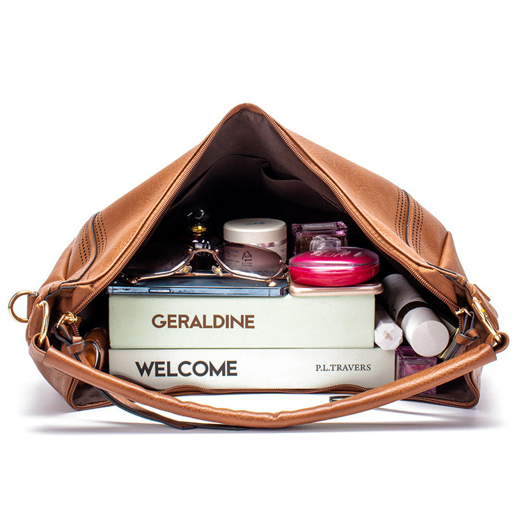 Outdoor women's bag trend shoulder bag tassel solid color large capacity PU handbag