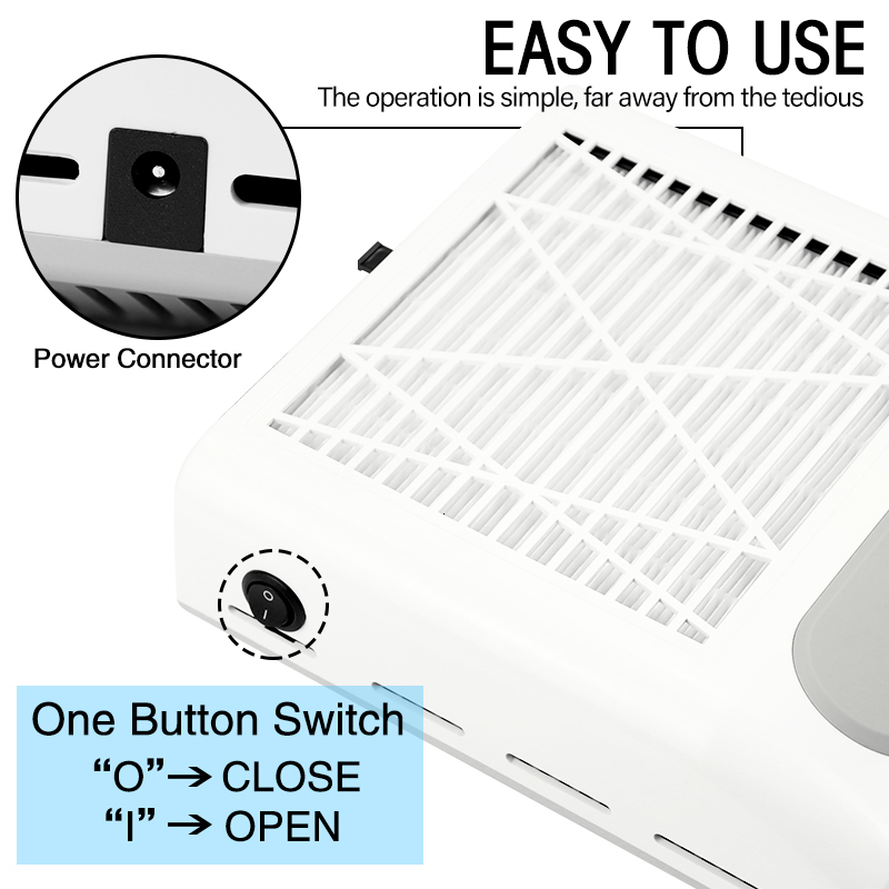 Nail Practice Display Vacuum Cleaner ctor Fan for Manicure pedicure Dust Absorber with Removable Filter Collection Salon 230421