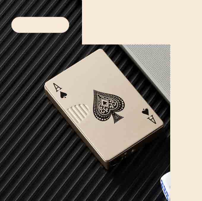 Latest Jet Torch Flame Poker Metal Windproof Playing Card Novel Gas Butane Lighter Funny Toy Smoking Tool Accessories W260202