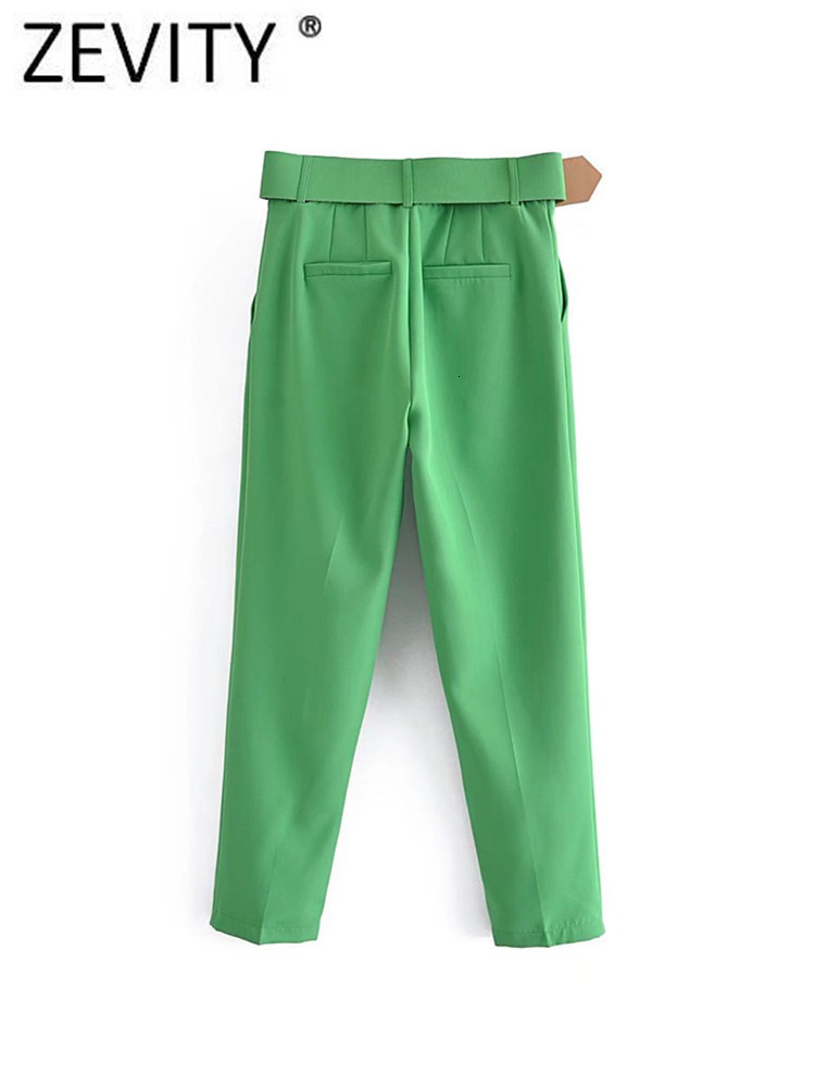 Women's Pants Capris Zevity Women Fashion Solid Colors Ankle Length Pants Chic Business Trousers Office Lady Zipper Fly Pantalones Mujer Pants P5