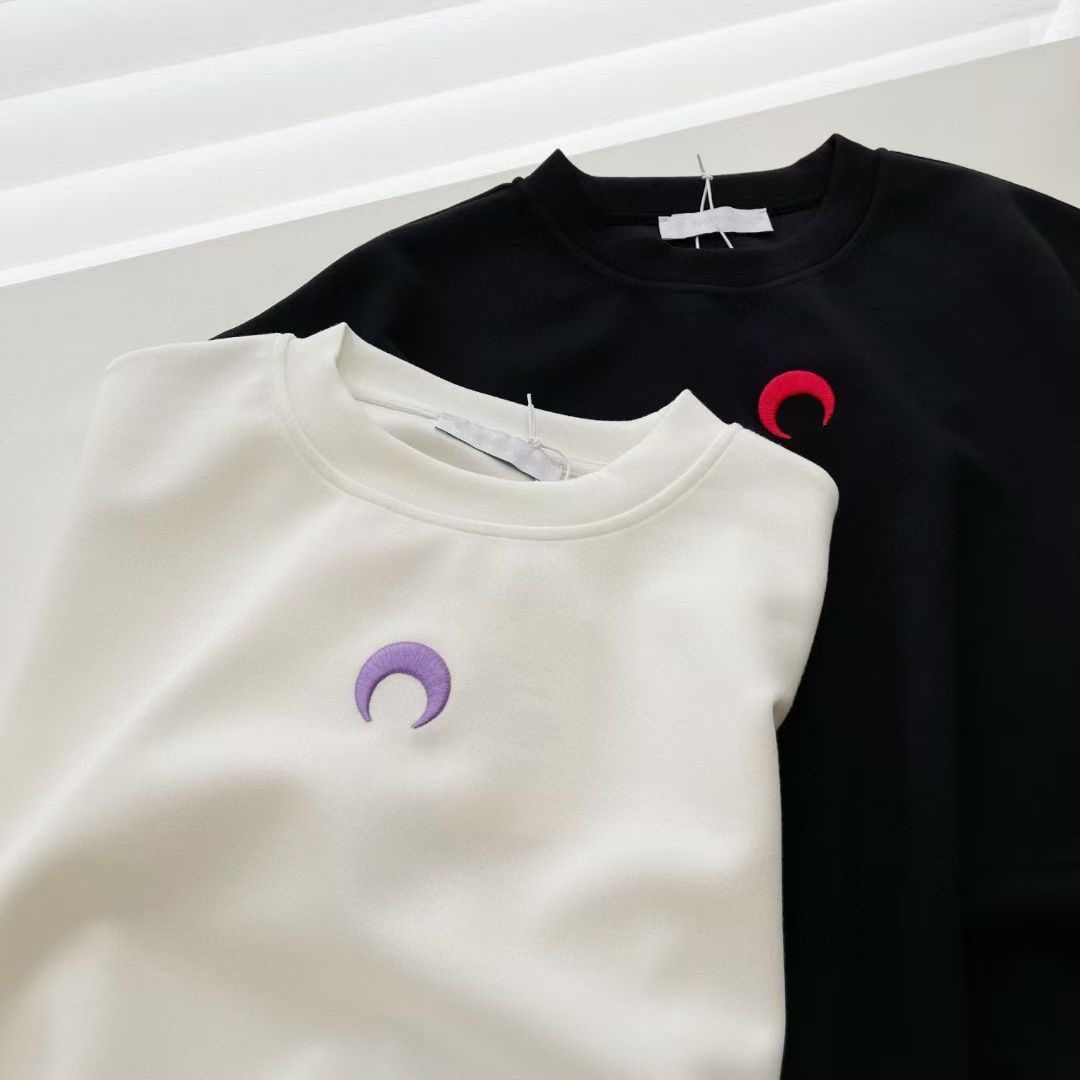 Designer women's t-shirt High quality moon embroidered cotton round neck slim short sleeve shirt Marine Serre black and white crop top blouse, Beige
Designer women's t-shirt High quality moon embroidered cotton round neck slim short sleeve shirt Marine Serre black and white crop top blouse, Beige