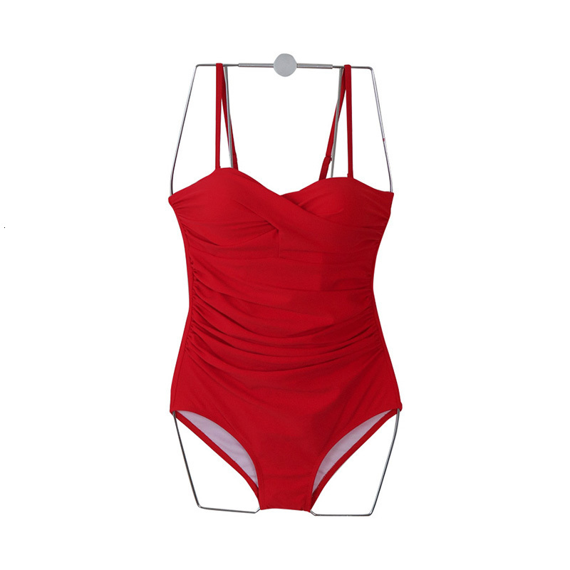 Women's Swimwear Women Swimsuit Vintage Monokini Wrinkle Belly Hidden Swimming Suit Push Up Sexy Summer Beach Wear Backless 230421