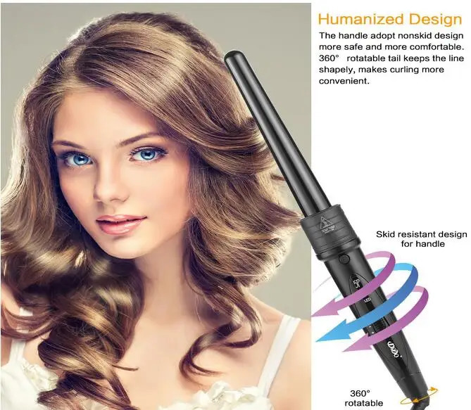 Curling Irons DODO Pro 5 Part Interchangeable Hair Curling Iron Machine Ceramic Hair Curler Multi-size Roller Heat Resistant Glove Styling Set 231120