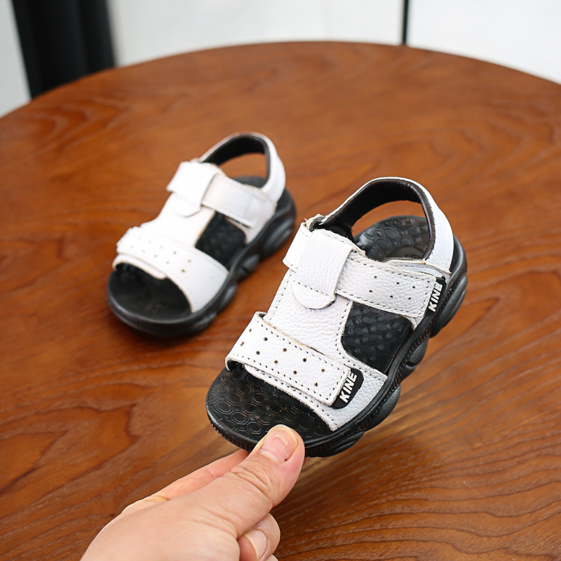 Sandals Children summer beach sandals cool boys girls genuine leather cowhide breathable comfortable flat sandals baby soft shoes 230421